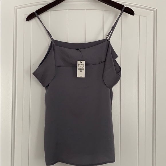 Express Tops - Beautiful Gray Off the Shoulder Blouse Tank